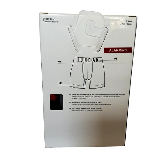Air Jordan Soft, stretchy modal fabric Mens Boxer Briefs 3-Pack  Size Large - Picture 2 of 4